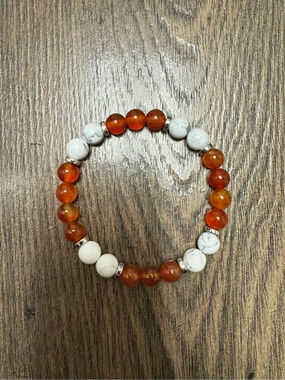 Evolve Mala Howlite & Red Agate “Settled Strength” Bracelet